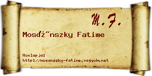 Mosánszky Fatime névjegykártya